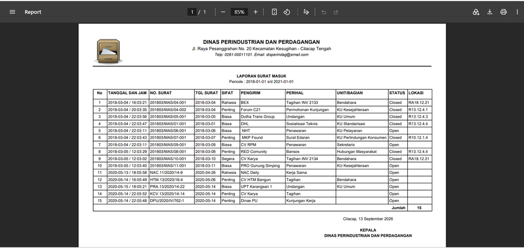 aplikasi arsip surat