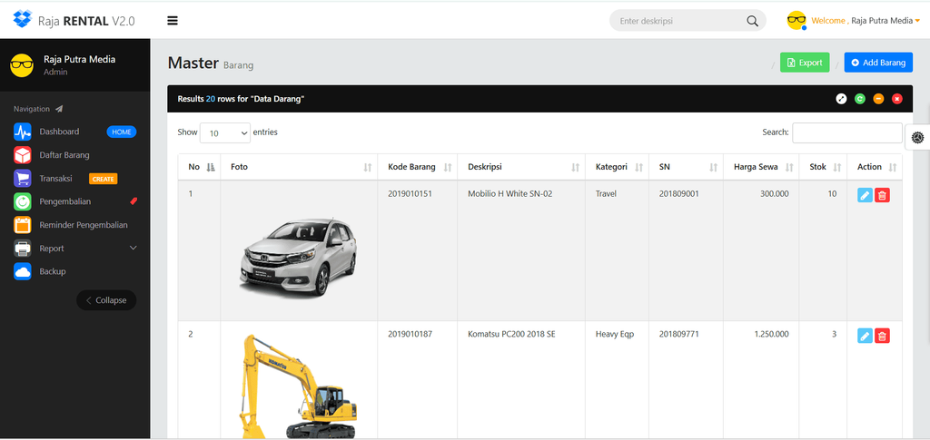 aplikasi rental online