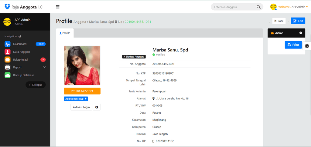 aplikasi input data anggota