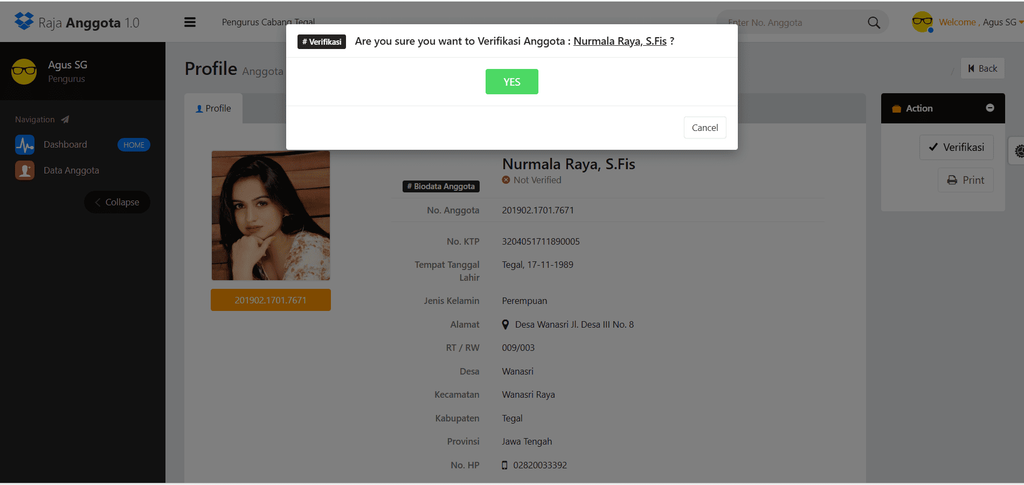 aplikasi input data anggota