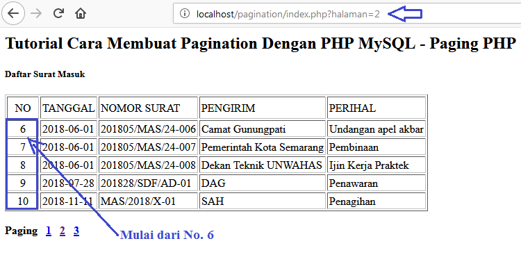 cara membuat pagination dengan php mysql