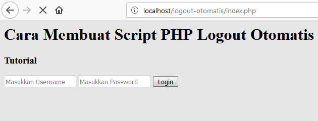 cara membuat script php logout otomatis