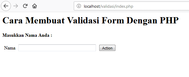 cara membuat validasi form dengan php