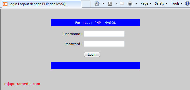 membuat form login dan logout dengan php mysql